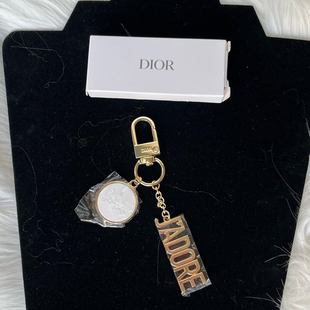 Dior Gold Keychain with J'ADORE Charm